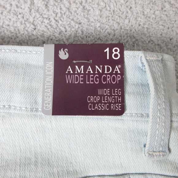 Gloria Vanderbilt Womens Wide Leg Crop Jeans 18 Light Blue 5 Pocket Denim Casual - Picture 9 of 14